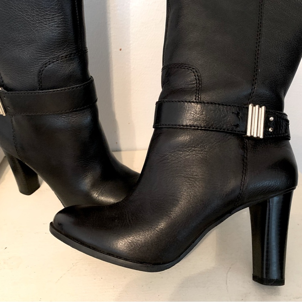 Tall black leather boots by Enzo Angiolini